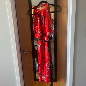 Floral belted Anthro dress